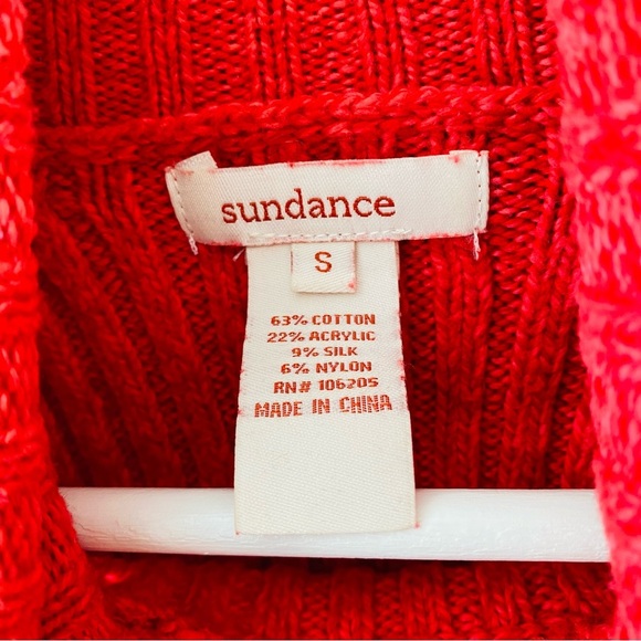 Sundance Ribbed Turtleneck Sweater Red Sz Small - Picture 5 of 7